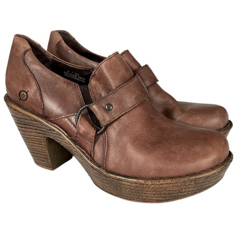 Born Leather Elliot Clog Shoes Size 7
